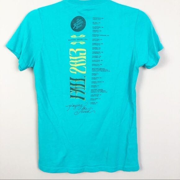 ZAC BROWN BAND 2013 Tour Country Music Tee Turquoise Medium - Picture 6 of 7